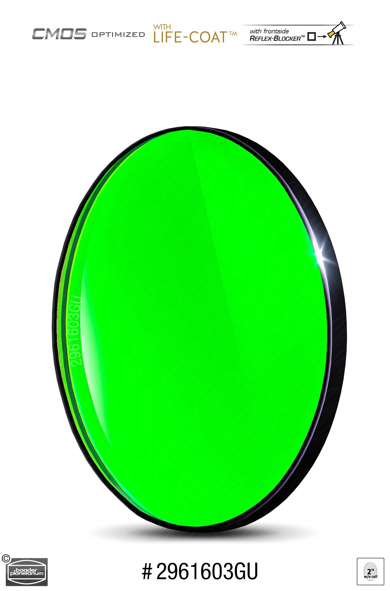 RGB G-Filter 2" ungefasst (Ø 47,4 mm) für FCCT – CMOS-optimiert
