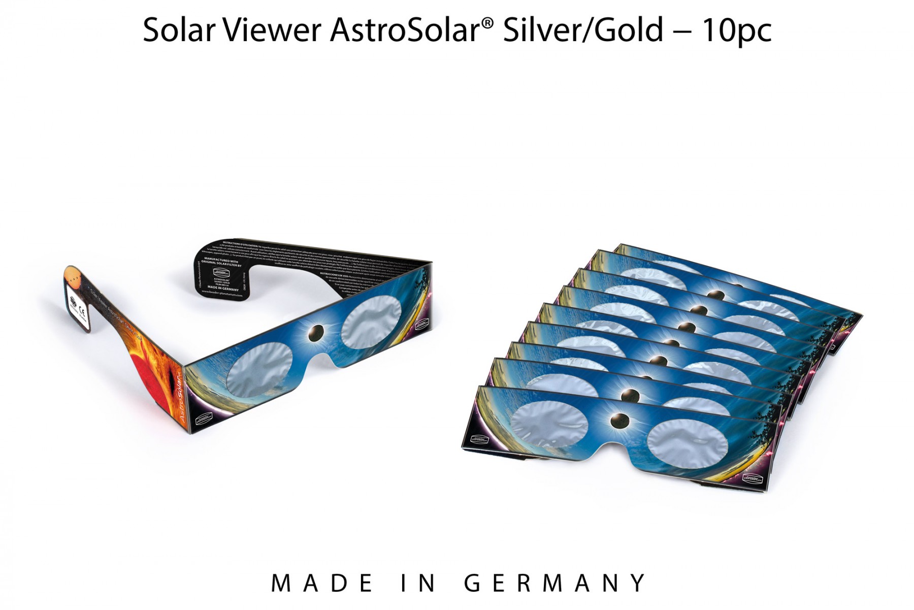 10 x Solar Viewer AstroSolar® Silver/Gold