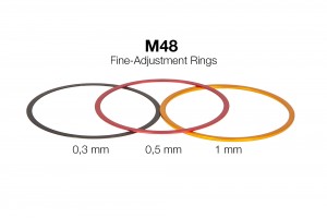 M48 Fein-Abstimmringe aus Aluminium (0,3 / 0,5 / 1 mm)