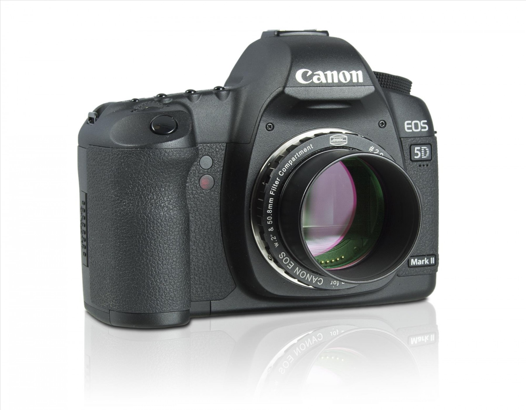 Canon EOS Protective T-Ring mit montiertem Filter und Steckhülse. Kamera nicht im Lieferumfang enthalten