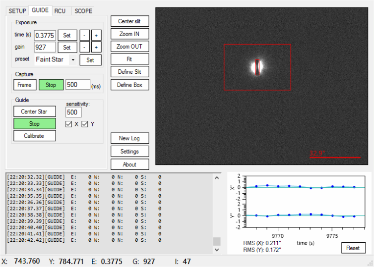 SpecTrack Autoguiding Software für Sternspektroskopie