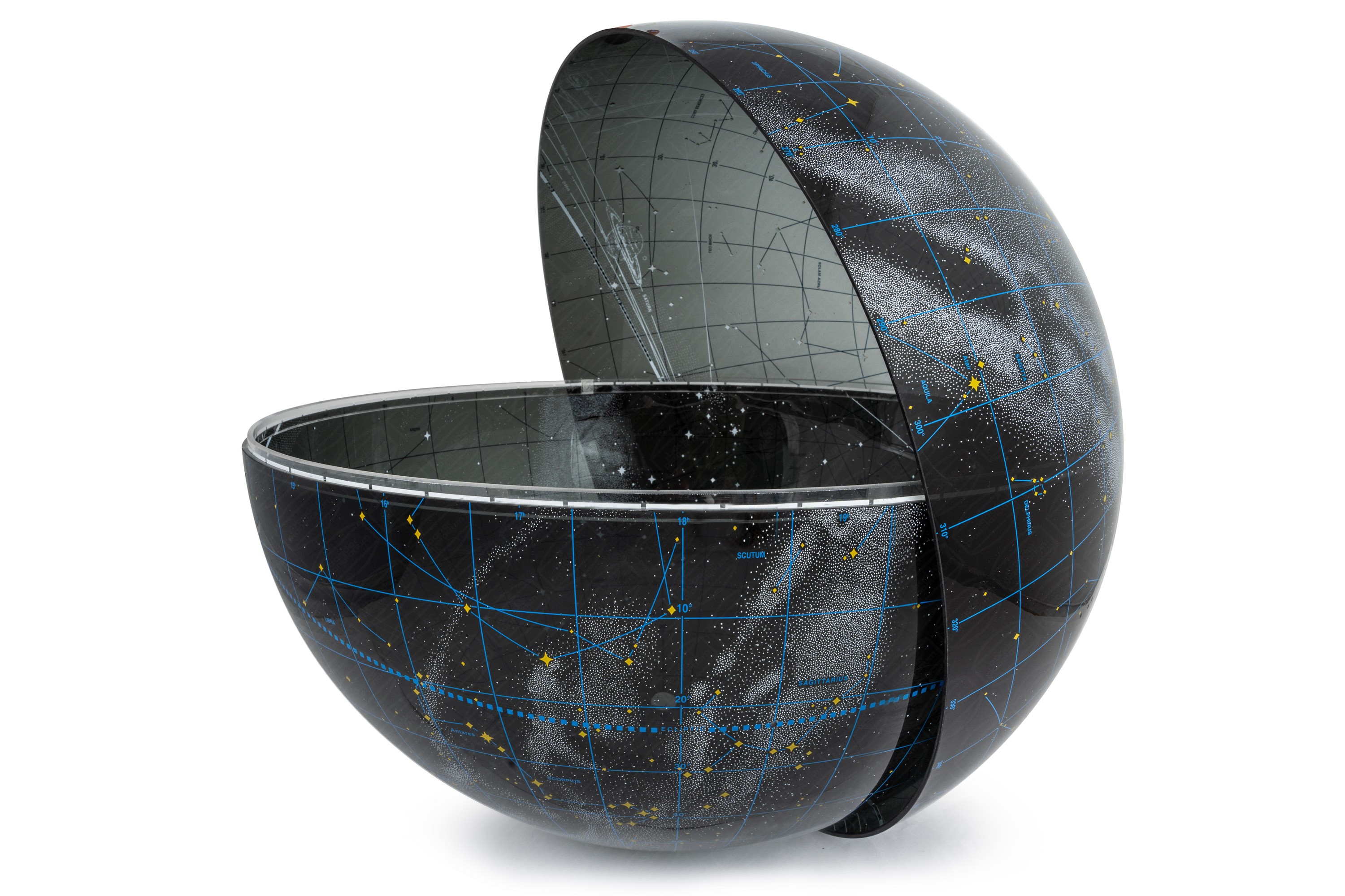 Star globe north and south hemisphere, without tellurium
