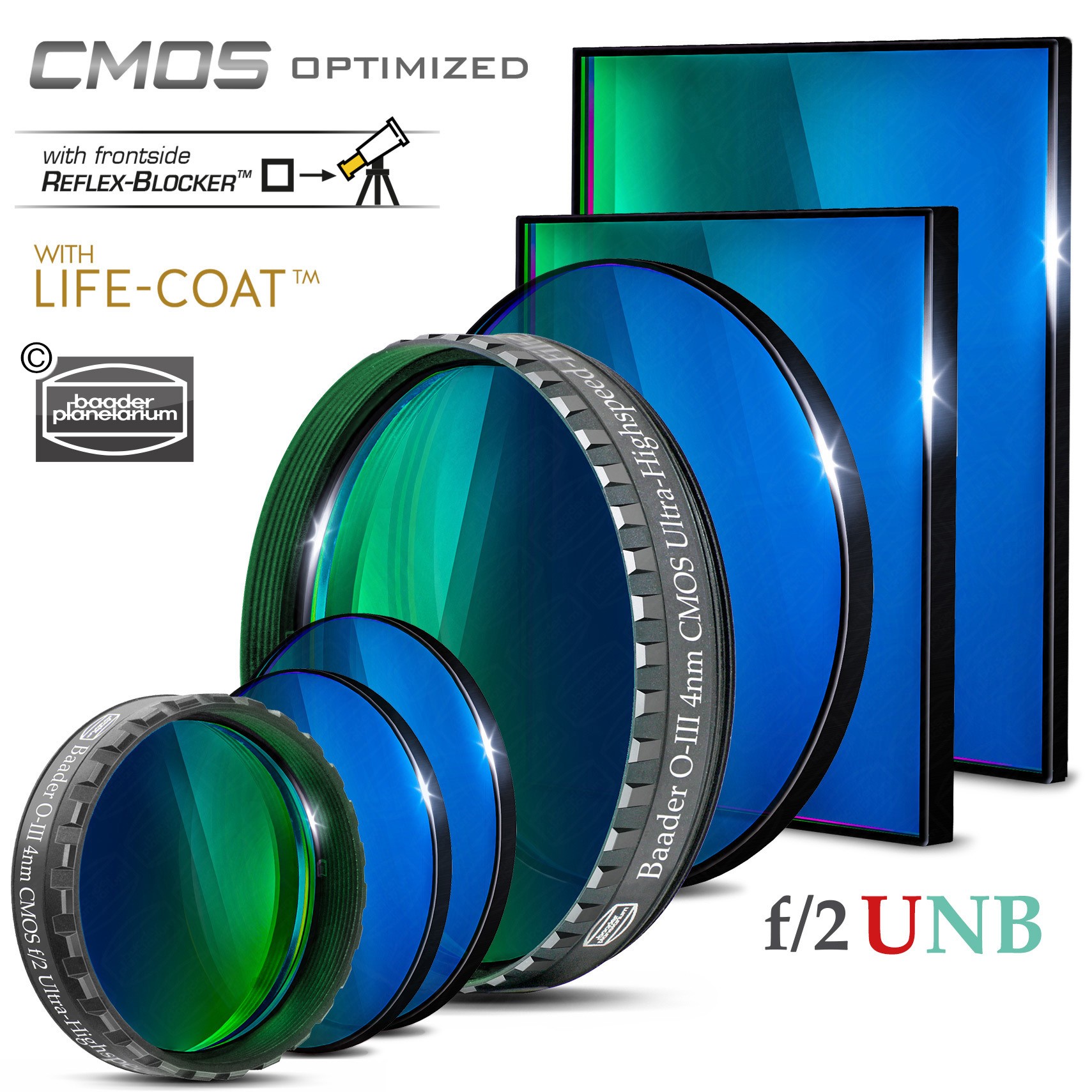 Baader O-III f/2 Ultra-Highspeed-Filters (4nm) – CMOS-optimized