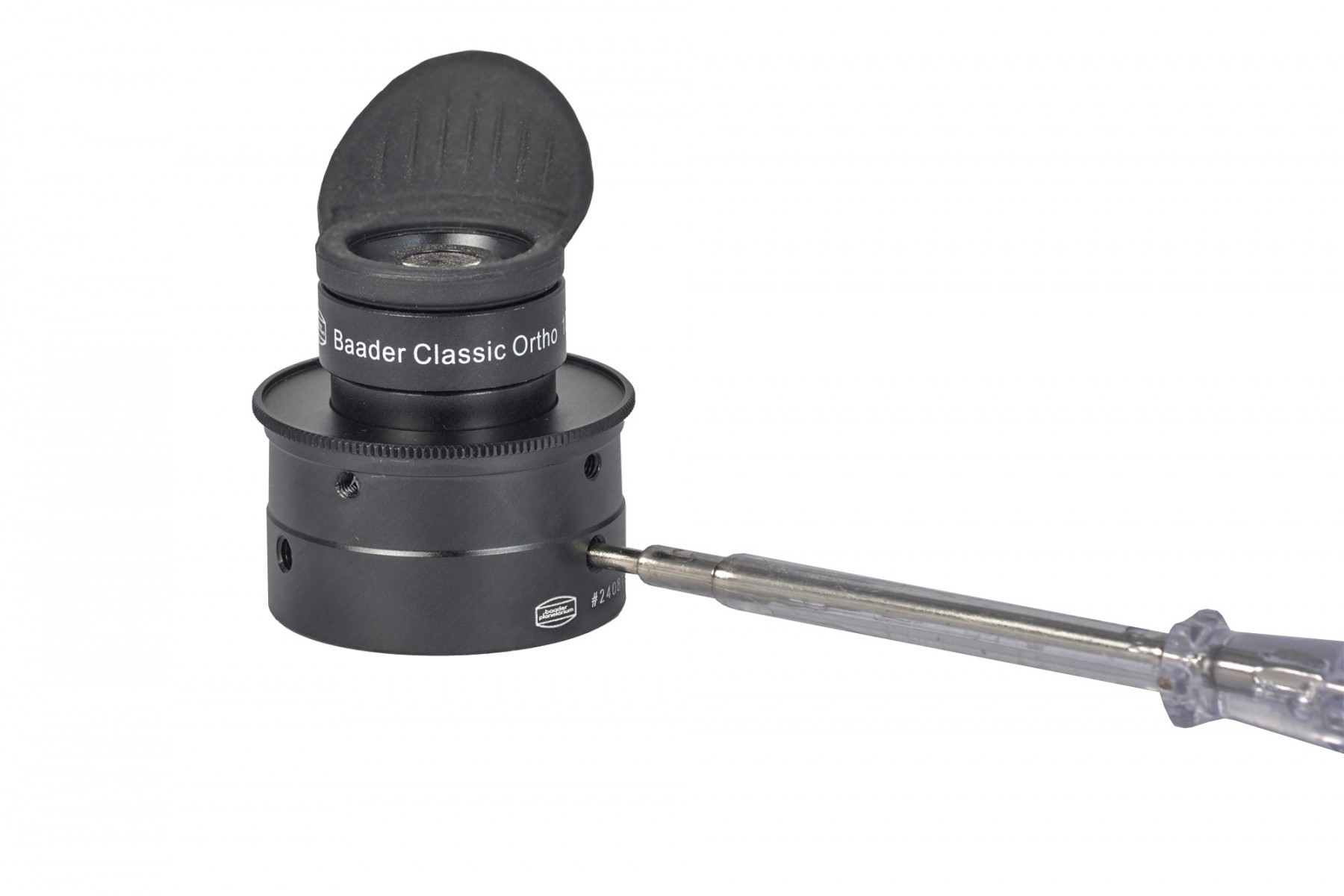 Application image: Comfortable locking of an eyepiece by pushing it  into the Pushfix
