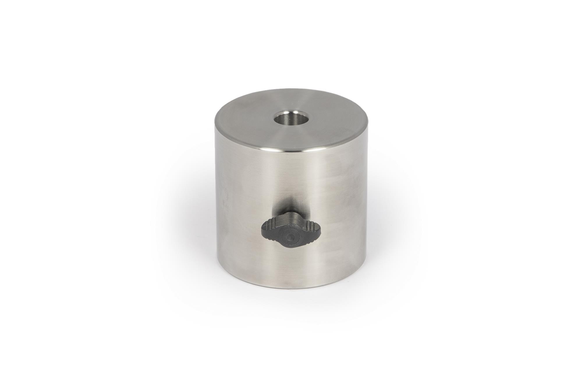 2.5 kg leveling counterweight Ø 75x75mm, made of V2A stainless steel
