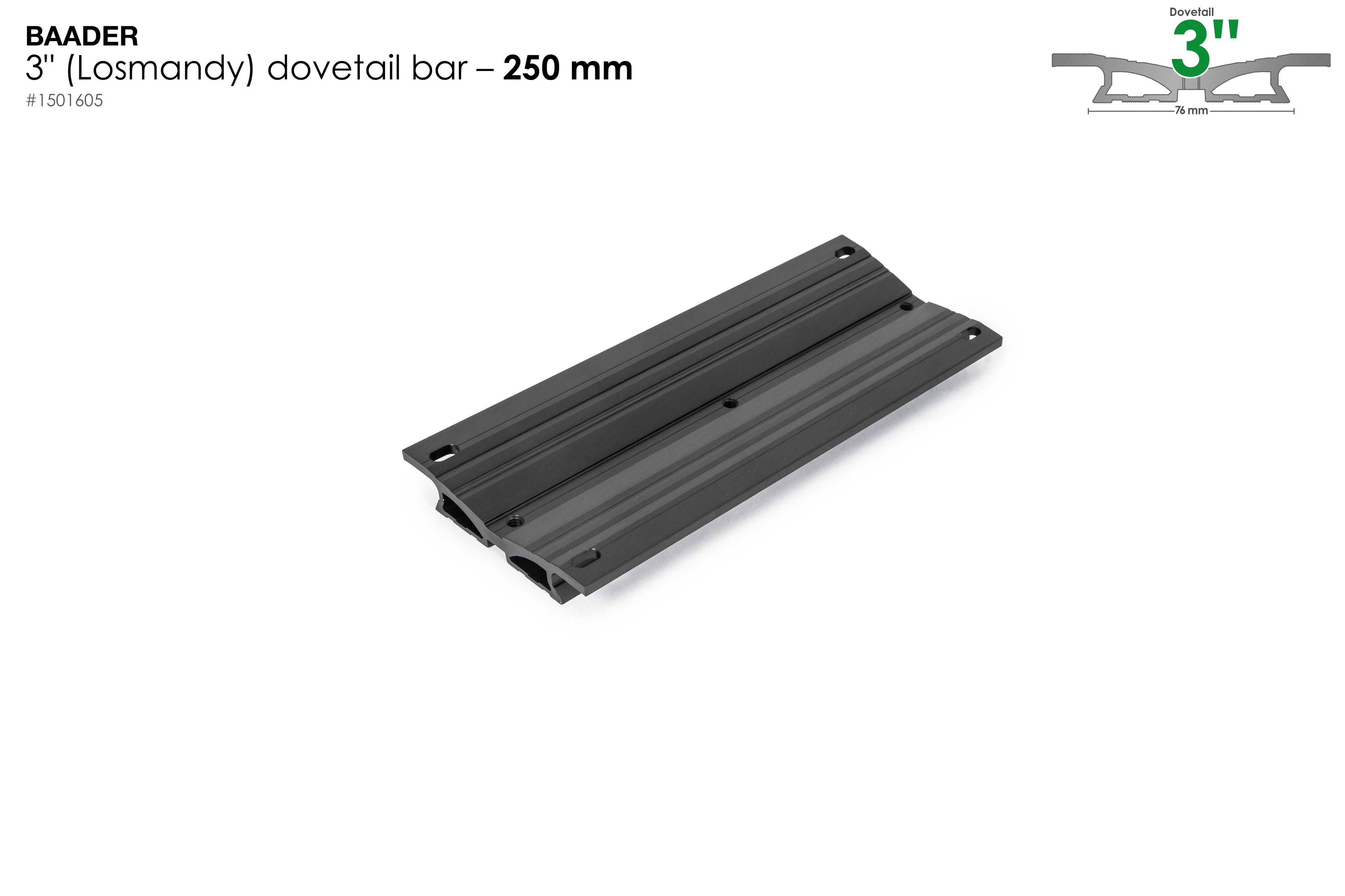Baader 3" Dove Tail Bar 250mm (10")