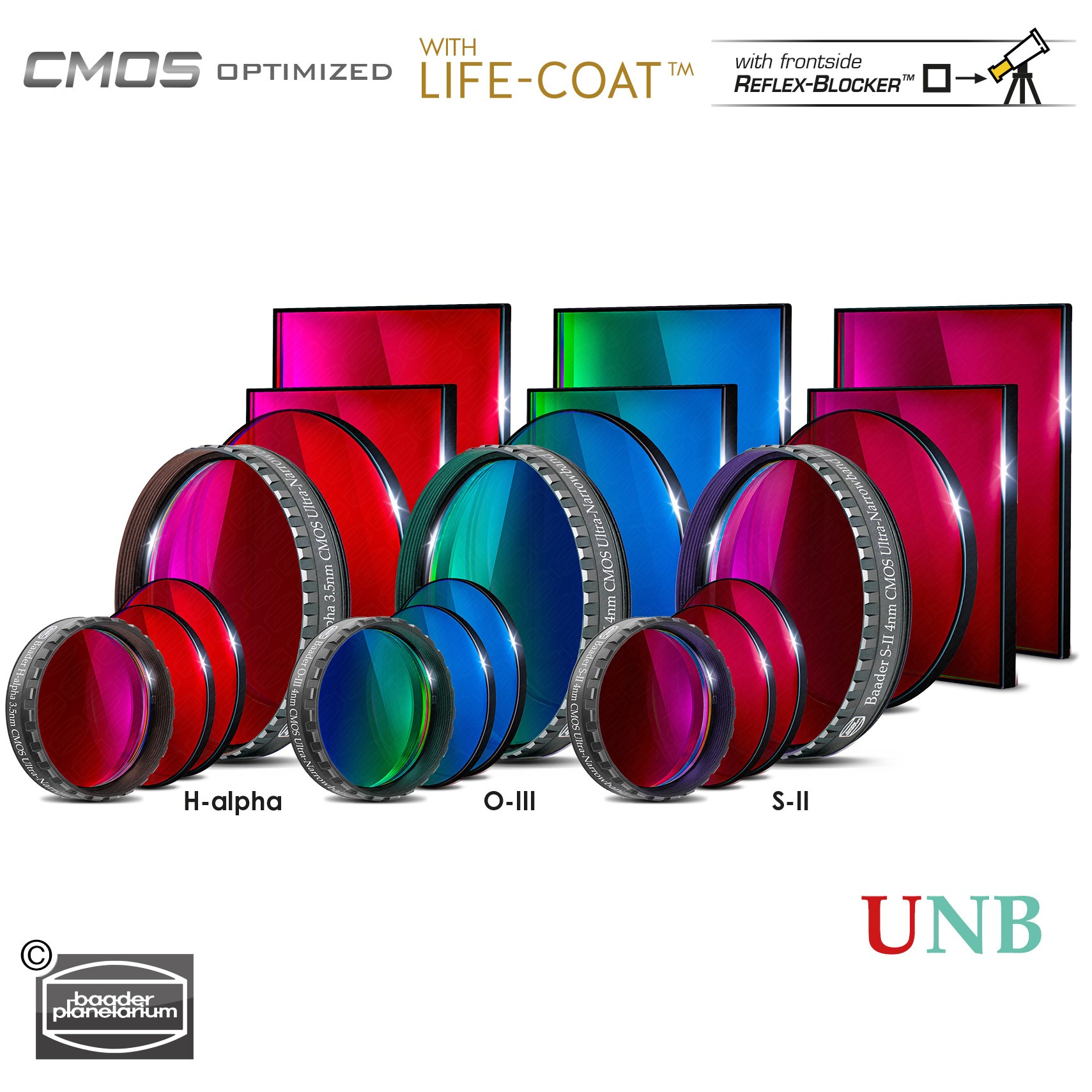3.5 / 4nm Ultra-Narrowband-Filtersatz – CMOS-optimiert (H-alpha / O-III / S-II)